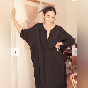 ODDBIRD Co Sz M/L Ruya Tunic Dress Black Viscose Midi